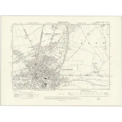 1908 Map of Hampshire & Isle of Wight XLI.SW, 1910 Print