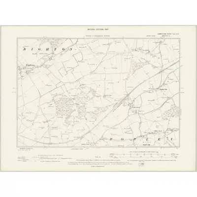 1894 Map of Hampshire & Isle of Wight XLII.NE, 1897 Print