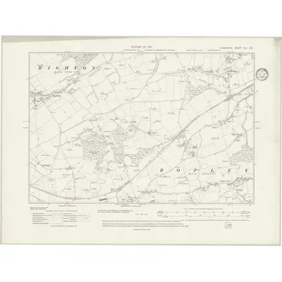 1908 Map of Hampshire & Isle of Wight XLII.NE, 1935 Print