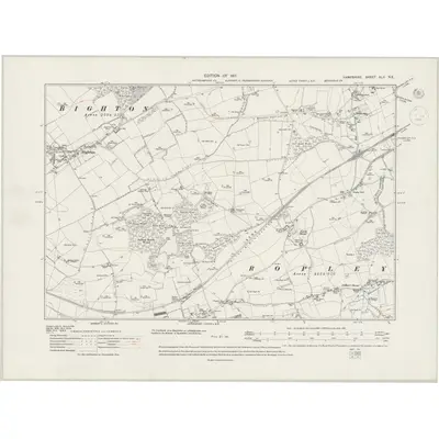 1908 Map of Hampshire & Isle of Wight XLII.NE, 1945 Print