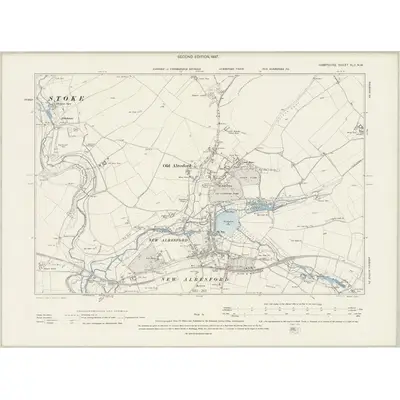 1894 Map of Hampshire & Isle of Wight XLII.NW, 1897 Print