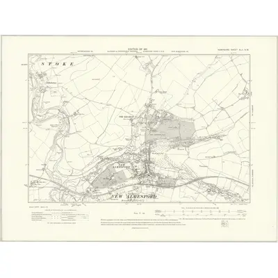 1908 Map of Hampshire & Isle of Wight XLII.NW, 1911 Print
