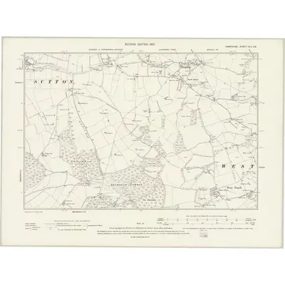 1895 Map of Hampshire & Isle of Wight XLII.SE, 1897 Print
