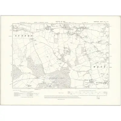 1908 Map of Hampshire & Isle of Wight XLII.SE, 1910 Print