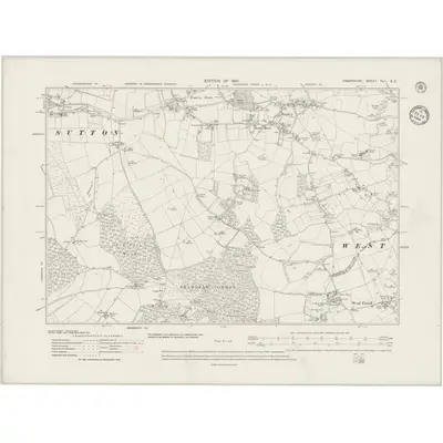 1908 Map of Hampshire & Isle of Wight XLII.SE, 1944 Print