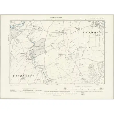 1894 Map of Hampshire & Isle of Wight XLII.SW, 1897 Print