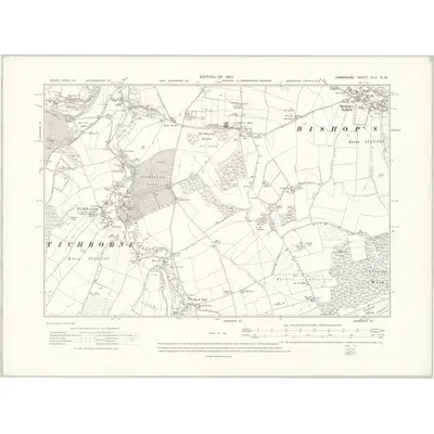 1908 Map of Hampshire & Isle of Wight XLII.SW, 1910 Print