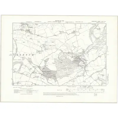 1908 Map of Hampshire & Isle of Wight XLIII.NE, 1910 Print