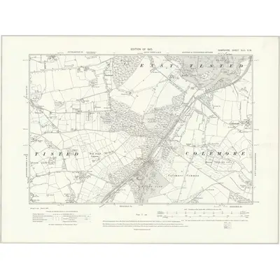 1908 Map of Hampshire & Isle of Wight XLIII.SW, 1910 Print