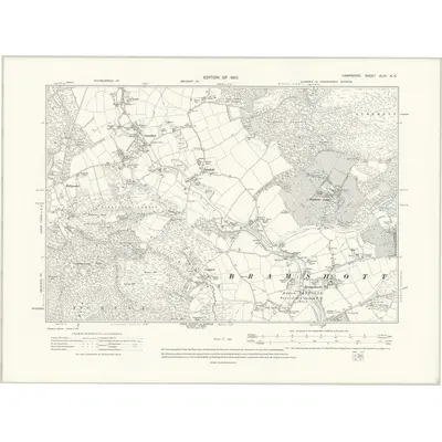 1909 Map of Hampshire & Isle of Wight XLIV.NE, 1910 Print