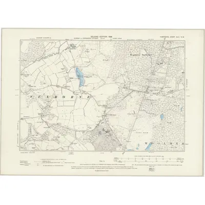 1895 Map of Hampshire & Isle of Wight XLIV.NW, 1898 Print