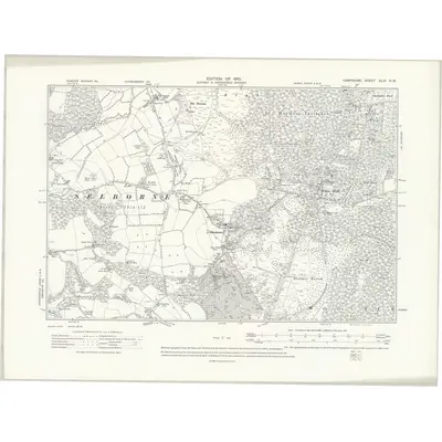 1908 Map of Hampshire & Isle of Wight XLIV.NW, 1910 Print