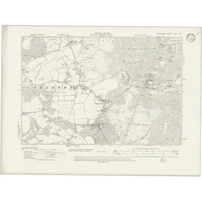 1908 Map of Hampshire & Isle of Wight XLIV.NW, 1933 Print