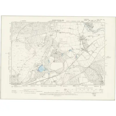 1895 Map of Hampshire & Isle of Wight XLIV.SE, 1898 Print