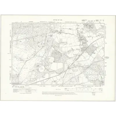 1908 Map of Hampshire & Isle of Wight XLIV.SE, 1910 Print
