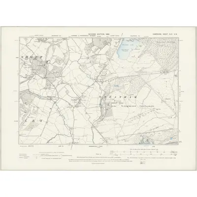 1895 Map of Hampshire & Isle of Wight XLIV.SW, 1898 Print