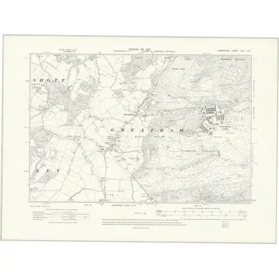 1908 Map of Hampshire & Isle of Wight XLIV.SW, 1910 Print