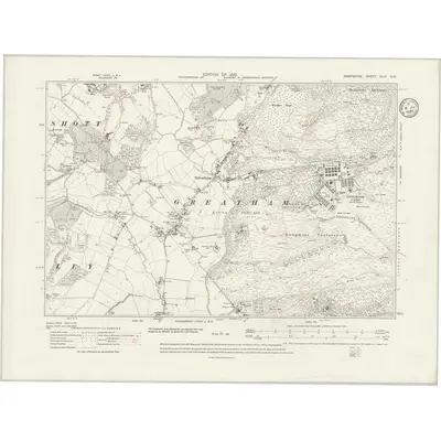 1908 Map of Hampshire & Isle of Wight XLIV.SW, 1935 Print