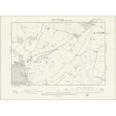 1894 Map of Hampshire & Isle of Wight XLIX.NE, 1897 Print
