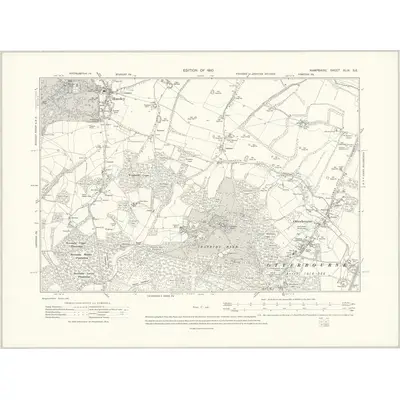 1908 Map of Hampshire & Isle of Wight XLIX.SE, 1910 Print