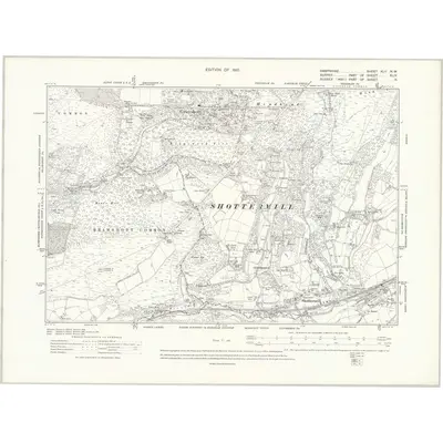 1909 Map of Hampshire & Isle of Wight XLV.NW, 1910 Print