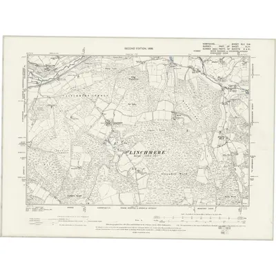 1895 Map of Hampshire & Isle of Wight XLV.SW, 1899 Print