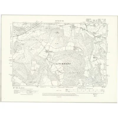 1909 Map of Hampshire & Isle of Wight XLV.SW, 1912 Print