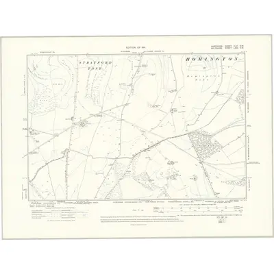 1908 Map of Hampshire & Isle of Wight XLVI.SW, 1911 Print