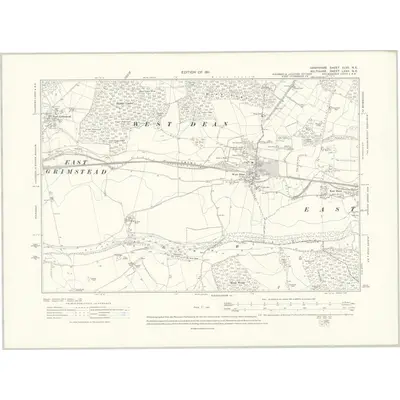1908 Map of Hampshire & Isle of Wight XLVII.NE, 1911 Print