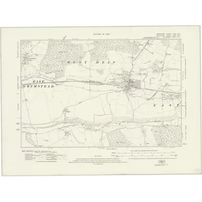 1924 Map of Hampshire & Isle of Wight XLVII.NE, 1926 Print
