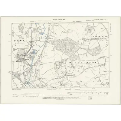 1894 Map of Hampshire & Isle of Wight XLVIII.NE, 1897 Print