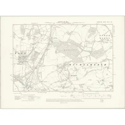 1908 Map of Hampshire & Isle of Wight XLVIII.NE, 1910 Print
