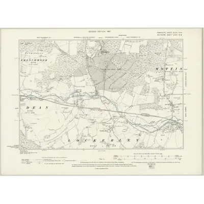 1895 Map of Hampshire & Isle of Wight XLVIII.NW, 1897 Print
