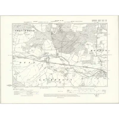 1908 Map of Hampshire & Isle of Wight XLVIII.NW, 1911 Print