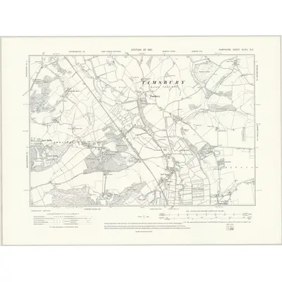 1908 Map of Hampshire & Isle of Wight XLVIII.SE, 1910 Print