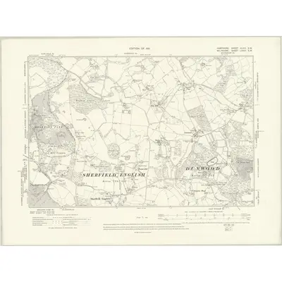 1908 Map of Hampshire & Isle of Wight XLVIII.SW, 1911 Print
