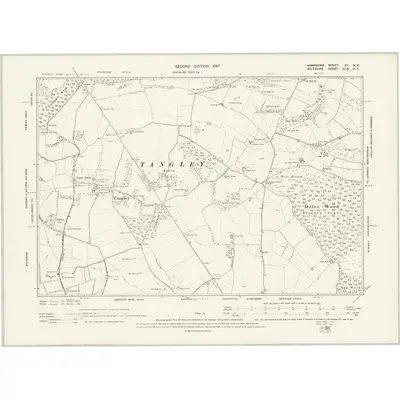 1894 Map of Hampshire & Isle of Wight XV.NE, 1897 Print