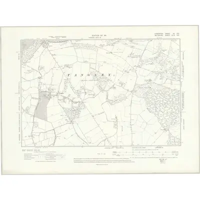 1909 Map of Hampshire & Isle of Wight XV.NE, 1911 Print