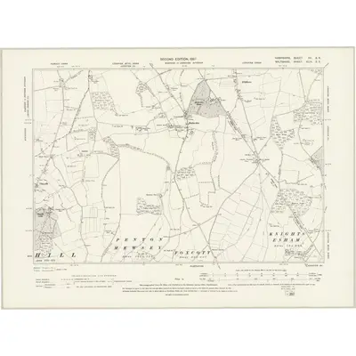 1894 Map of Hampshire & Isle of Wight XV.SE, 1897 Print