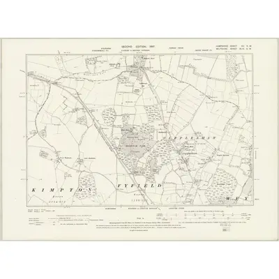 1894 Map of Hampshire & Isle of Wight XV.SW, 1897 Print