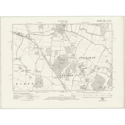 1923 Map of Hampshire & Isle of Wight XV.SW, 1926 Print