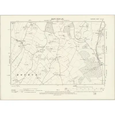 1894 Map of Hampshire & Isle of Wight XVI.NE, 1897 Print