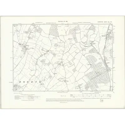 1909 Map of Hampshire & Isle of Wight XVI.NE, 1912 Print