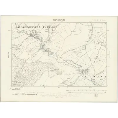 1894 Map of Hampshire & Isle of Wight XVI.NW, 1897 Print