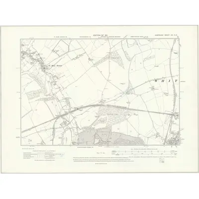 1909 Map of Hampshire & Isle of Wight XVI.SE, 1911 Print