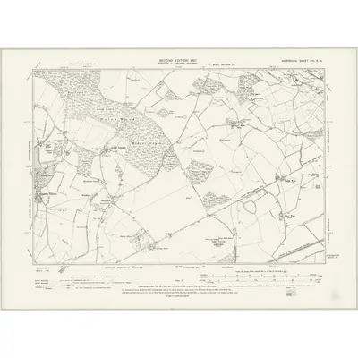 1894 Map of Hampshire & Isle of Wight XVI.SW, 1897 Print