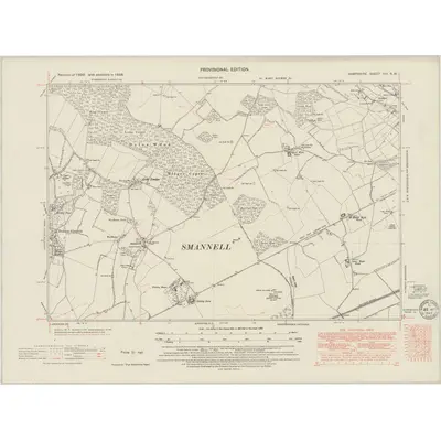 1938 Map of Hampshire & Isle of Wight XVI.SW, 1949 Print