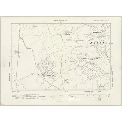1894 Map of Hampshire & Isle of Wight XVII.NE, 1897 Print