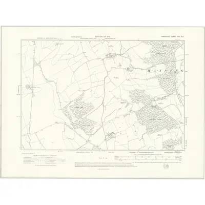 1909 Map of Hampshire & Isle of Wight XVII.NE, 1912 Print