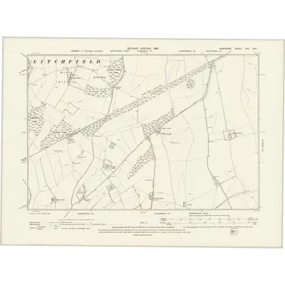 1894 Map of Hampshire & Isle of Wight XVII.NW, 1897 Print